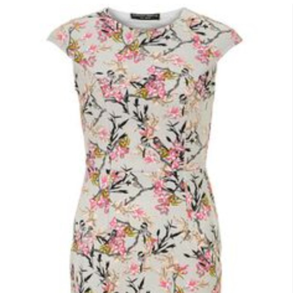 Flower Print Women Sheath Dress